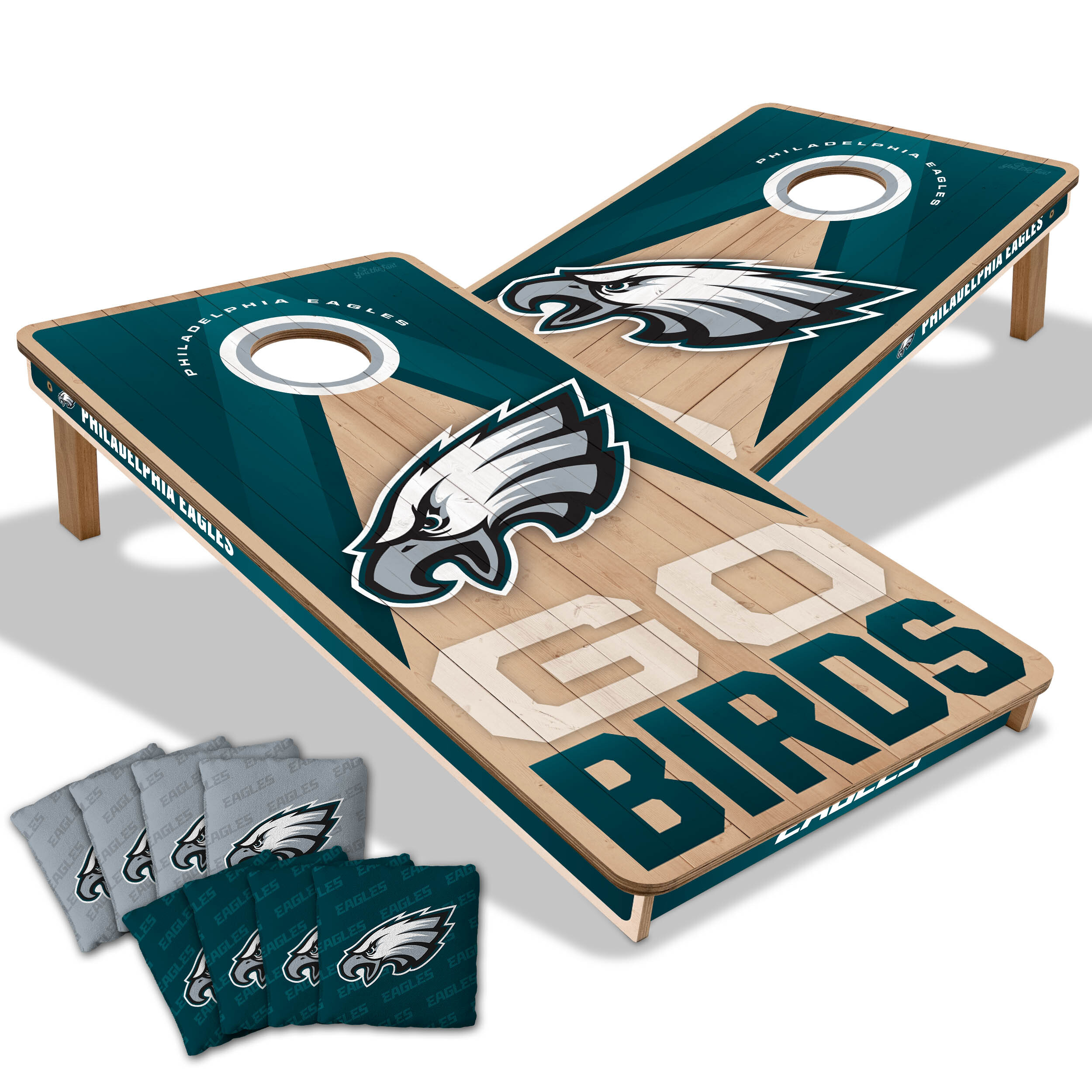 Philadelphia Eagles Slogan Series cornhole set with team bags